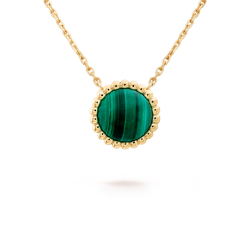 Perlée couleurs pendant, yellow gold, malachite