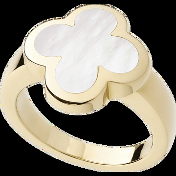 Кольцо Pure Alhambra, желтое золото, белый перламутр