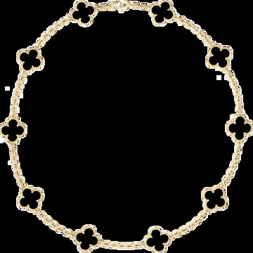 Колье Vintage Alhambra, 10 мотивов, желтое золото, оникс