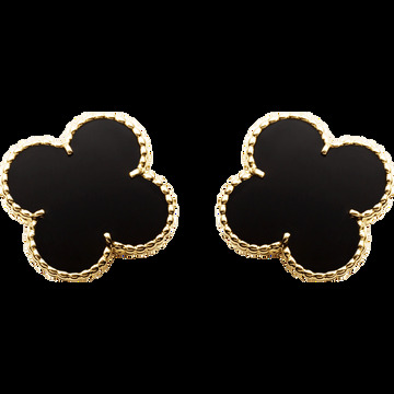 Серьги Magic Alhambra, желтое золото, оникс