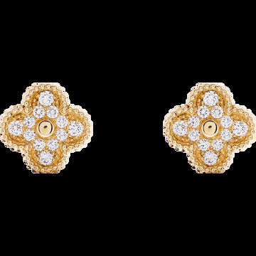 Серьги Vintage Alhambra, желтое золото, бриллианты