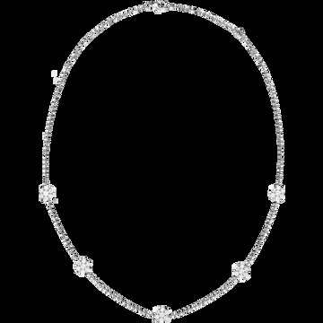Колье Fleurette, 5 цветков, большая модель, белое золото, бриллианты