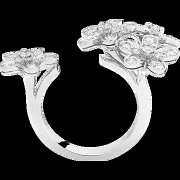 Кольцо на два пальца Socrate, белое золото, бриллианты