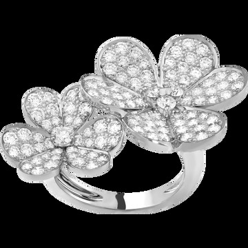 Кольцо на два пальца Frivole, белое золото, бриллианты