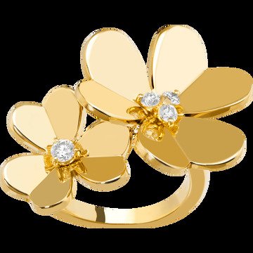 Кольцо на два пальца Frivole, желтое золото, бриллианты