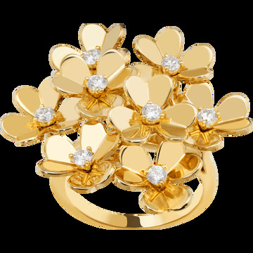 Кольцо Frivole, 8 цветков, желтое золото, бриллианты