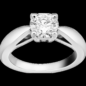 Кольцо-солитер Bonheur, платина, один бриллиант круглой огранки 1,00 карата, DIF