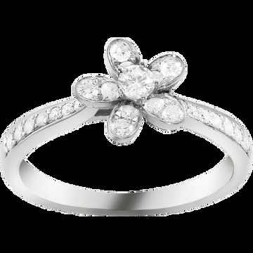 Кольцо Socrate, 1 цветок, белое золото, бриллианты