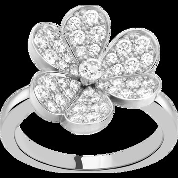 Кольцо Frivole, 1 цветок, белое золото, бриллианты