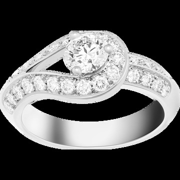 Кольцо-солитер Couture, платина, бриллианты, один бриллиант круглой огранки 0,50 карата, DIF