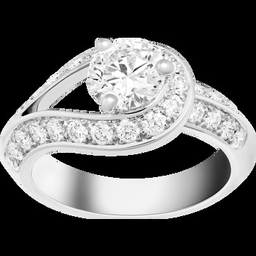 Кольцо-солитер Couture, платина, бриллианты, один бриллиант круглой огранки 1,00 карата, DIF