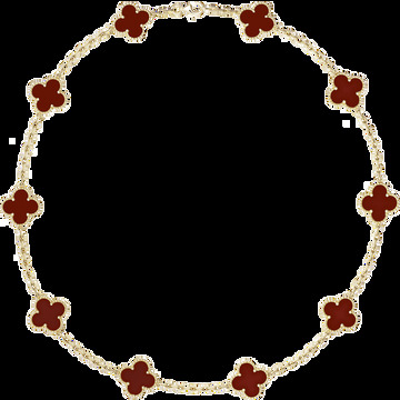 Колье Vintage Alhambra, 10 мотивов, желтое золото, корнеол