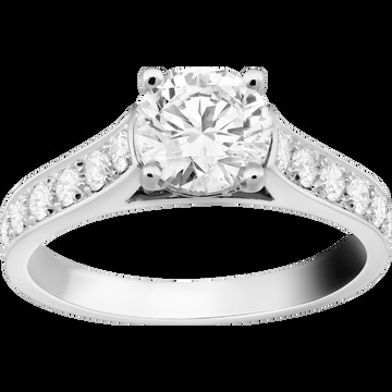 Кольцо-солитер Romance, платина, бриллианты, один бриллиант круглой огранки 1,00 карата, EVVS1