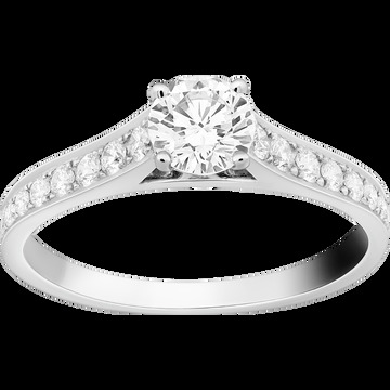 Кольцо-солитер Romance, платина, бриллианты, один бриллиант круглой огранки 0,50 карата, EVVS1