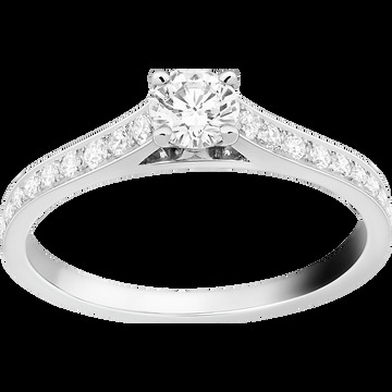 Кольцо-солитер Romance, платина, бриллианты, один бриллиант круглой огранки 0,30 карата, EIF