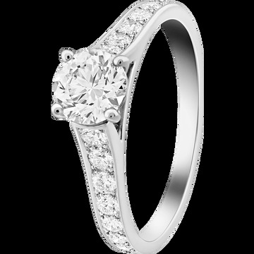 Кольцо-солитер Romance, платина, бриллианты, один бриллиант круглой огранки 0,70 карата, EVVS1