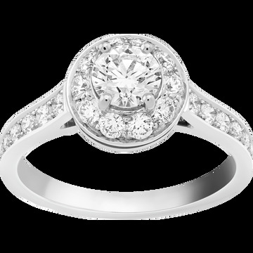 Кольцо-солитер Icône, платина, бриллианты, один бриллиант круглой огранки 0,50 карата, EVVS1