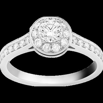 Кольцо-солитер Icône, платина, бриллианты, один бриллиант круглой огранки 0,30 карата, DVVS1