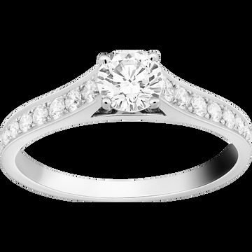 Кольцо с солитером Romance, платина, бриллианты, один бриллиант круглой огранки 0,40 карата, EIF