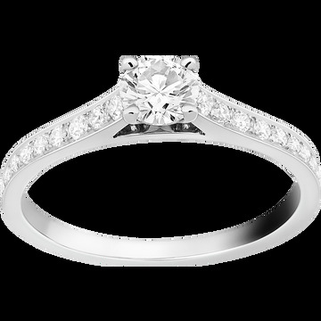 Кольцо с солитером Romance, платина, бриллианты, один бриллиант круглой огранки 0,40 карата, DIF