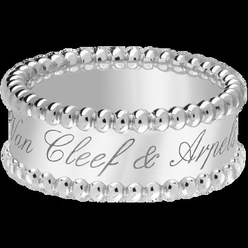 Кольцо Perlée signature фирменной надписью, белое золото