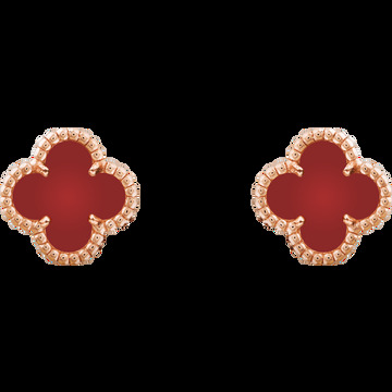 Пуссеты Sweet Alhambra, розовое золото, корнеол