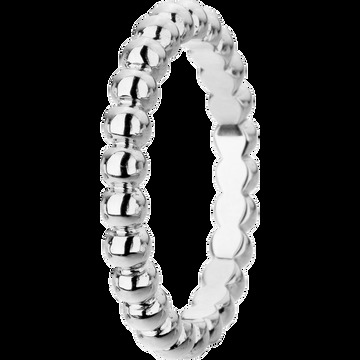 Кольцо Perlée perles d'or, модель среднего размера, белое золото.