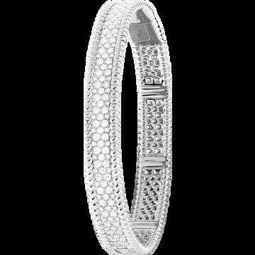 Браслет Perlée diamants, 3 ряда, белое золото, бриллианты, модель среднего размера.