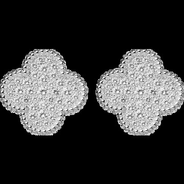 Серьги Magic Alhambra, белое золото, бриллианты