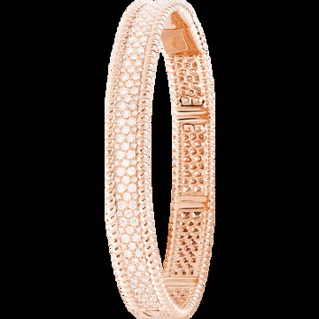 Браслет Perlée diamants, 3 ряда, розовое золото, бриллианты, миниатюрная модель.