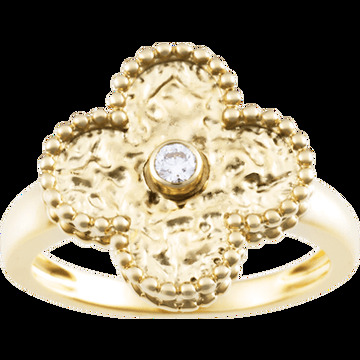 Кольцо Vintage Alhambra, желтое золото, бриллиант