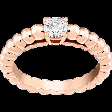 Кольцо-солитер Perlée, розовое золото, один бриллиант круглой огранки весом 0,3 карата с показателем чистоты EVVS2