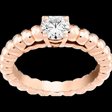 Кольцо-солитер Perlée, розовое золото, один бриллиант круглой огранки 0,50 карата, DVVS2