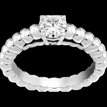 Кольцо-солитер Perlée, белое золото, один бриллиант круглой огранки 0,50 карата, DIF