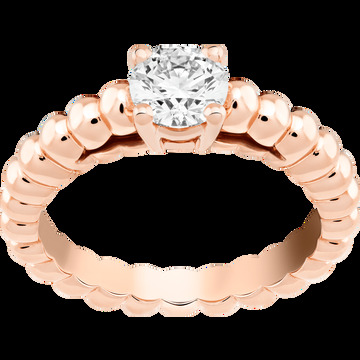 Кольцо-солитер Perlée, розовое золото, один бриллиант круглой огранки 0,70 карата, EVVS2