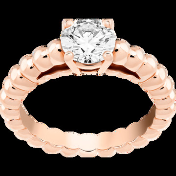 Кольцо-солитер Perlée, розовое золото, один бриллиант круглой огранки 1,00 карата, DVVS2