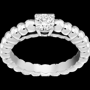 Кольцо-солитер Perlée, белое золото, один бриллиант круглой огранки 0,30 карата, DVVS2