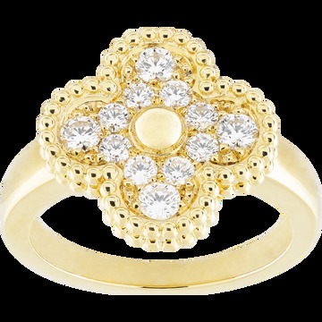 Кольцо Vintage Alhambra, желтое золото, бриллианты