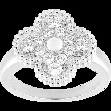 Кольцо Vintage Alhambra, белое золото, бриллианты