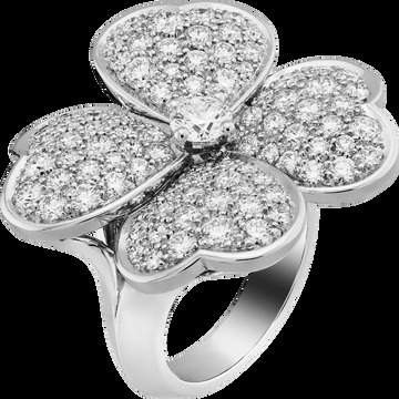 Кольцо Cosmos, большая модель, белое золото, бриллианты