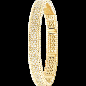 Браслет Perlée diamants, 3 ряда, желтое золото, большая модель.