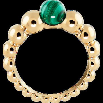 Кольцо Perlée couleurs Variation, желтое золото, малахит