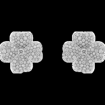 Серьги Cosmos, большая модель, белое золото, бриллианты