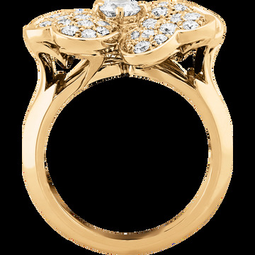 Кольцо Cosmos, модель среднего размера, желтое золото, бриллианты