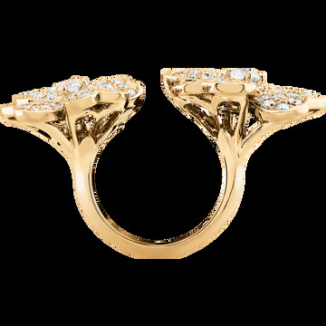 Кольцо на два пальца Cosmos, желтое золото, бриллианты