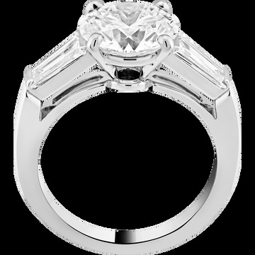 Кольцо-солитер Sonate, платина, бриллианты конической огранки, один бриллиант круглой огранки 2,61 карата, EVVS2