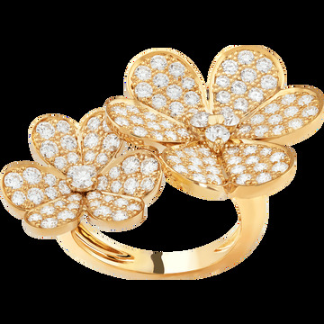 Кольцо на два пальца Frivole, желтое золото, бриллианты