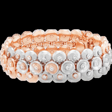 Браслет Bouton d'or, маленькая модель, розовое и белое золото, бриллианты