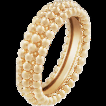 Кольцо Perlée perles d'or, 3 ряда, желтое золото.