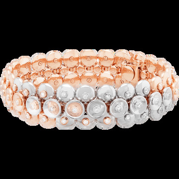 Браслет Bouton d'or, большая модель, розовое и белое золото, бриллианты